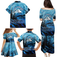 Rocky Mountains Family Matching Puletasi and Hawaiian Shirt Outdoor Adventure