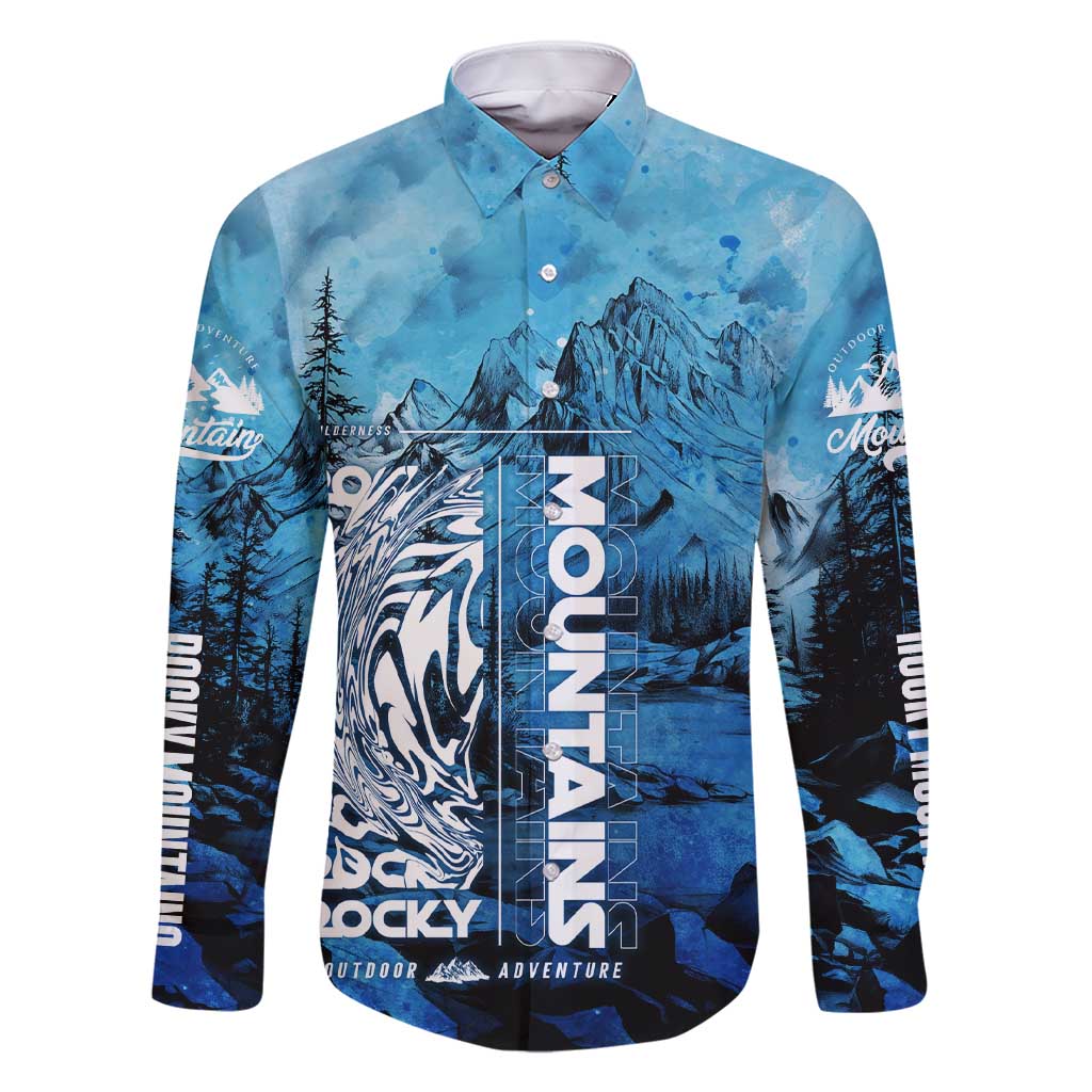 Rocky Mountains Family Matching Short Sleeve Bodycon Dress and Hawaiian Shirt Outdoor Adventure