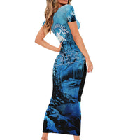 Rocky Mountains Family Matching Short Sleeve Bodycon Dress and Hawaiian Shirt Outdoor Adventure