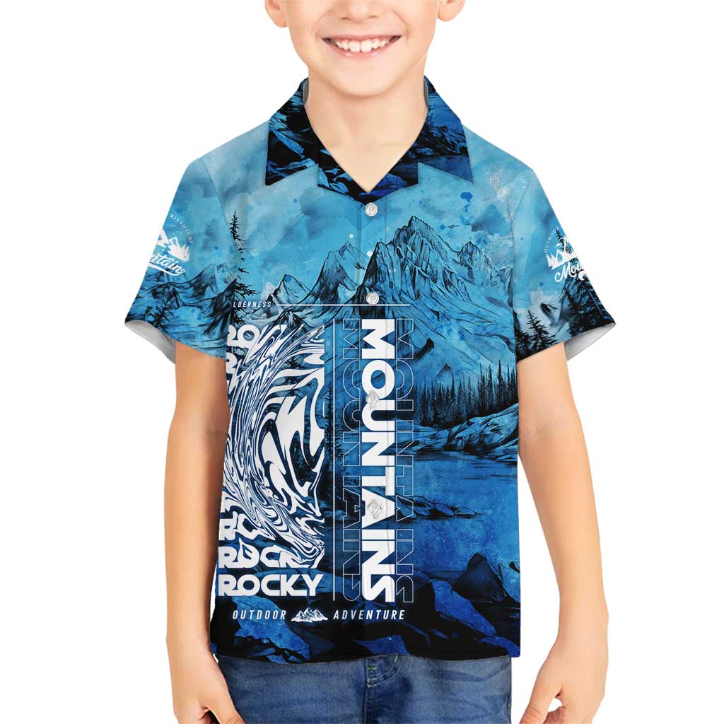 Rocky Mountains Family Matching Summer Maxi Dress and Hawaiian Shirt Outdoor Adventure