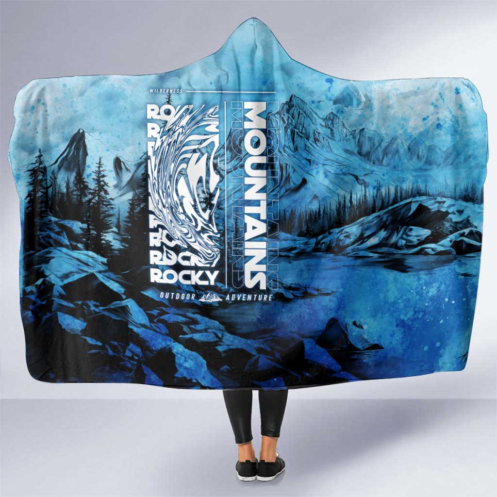 Rocky Mountains Hooded Blanket Outdoor Adventure