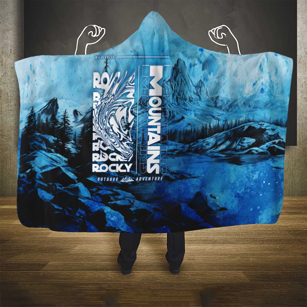 Rocky Mountains Hooded Blanket Outdoor Adventure