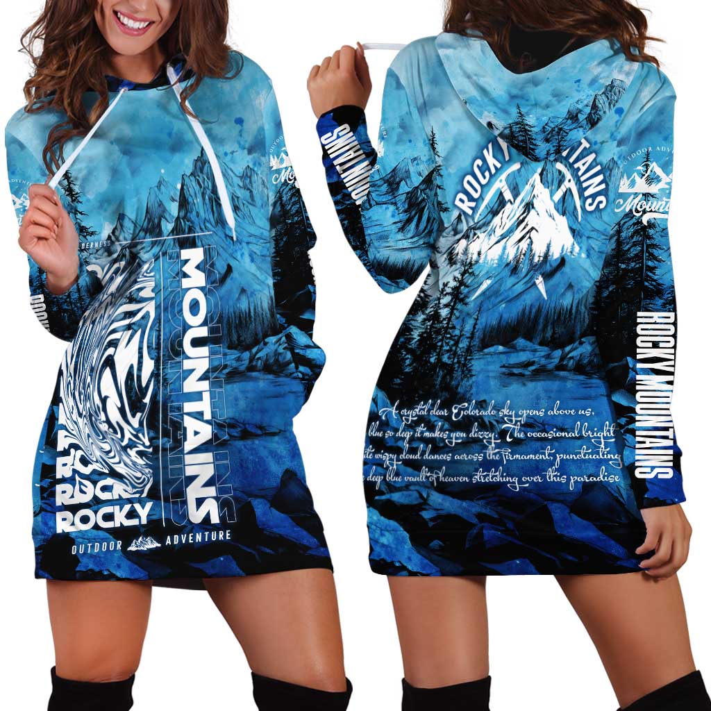 Rocky Mountains Hoodie Dress Outdoor Adventure