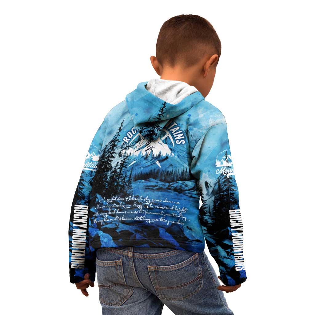 Rocky Mountains Kid Hoodie Outdoor Adventure