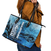 Rocky Mountains Leather Tote Bag Outdoor Adventure
