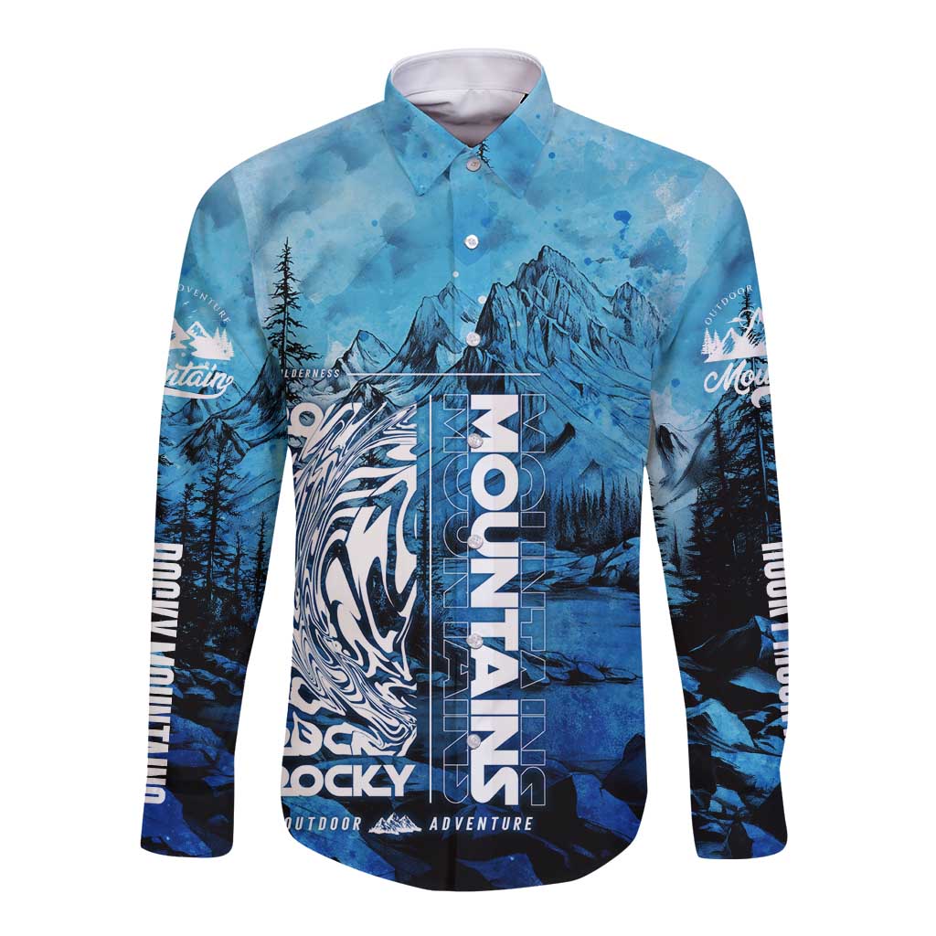 Rocky Mountains Long Sleeve Button Shirt Outdoor Adventure