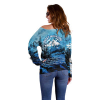 Rocky Mountains Off Shoulder Sweater Outdoor Adventure