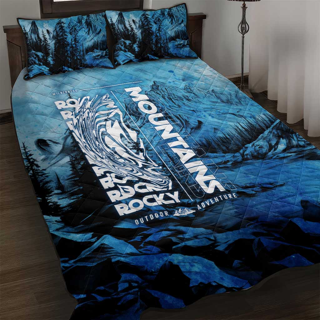 Rocky Mountains Quilt Bed Set Outdoor Adventure