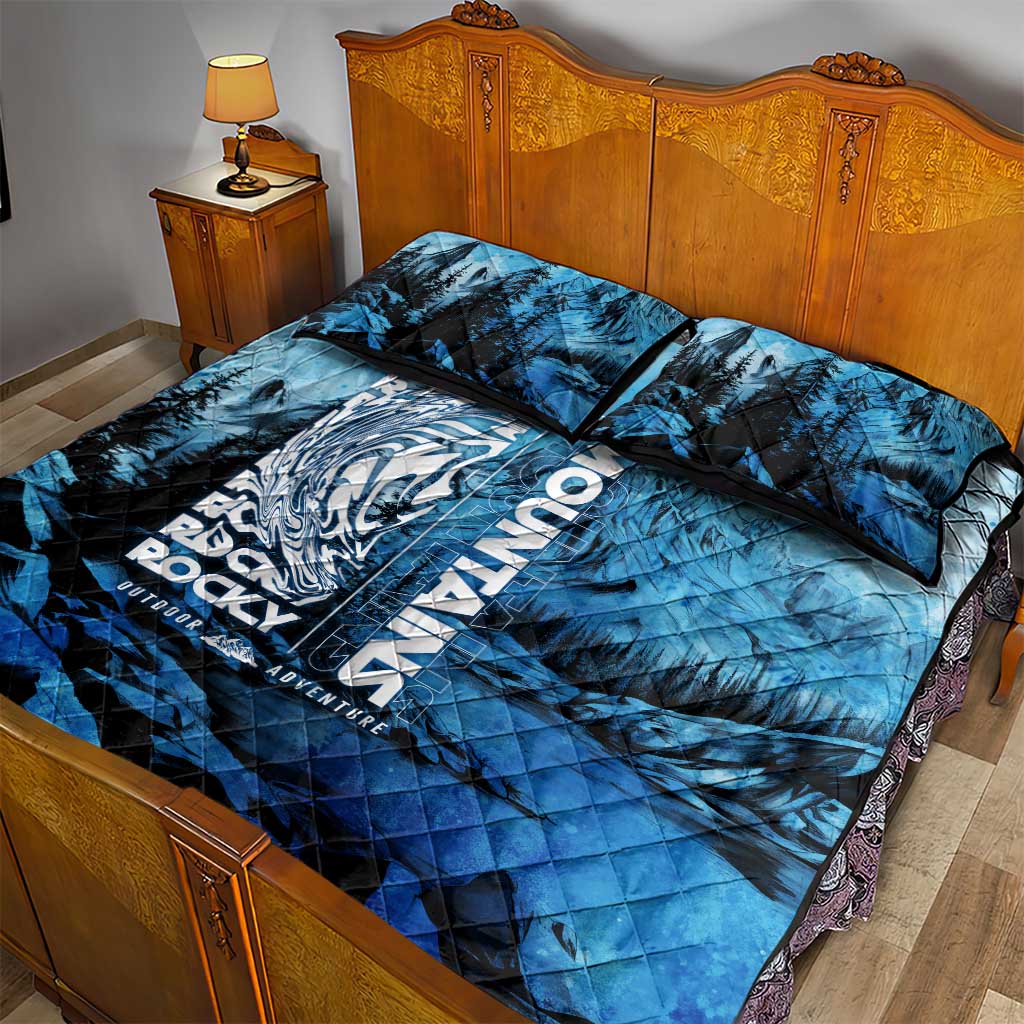 Rocky Mountains Quilt Bed Set Outdoor Adventure