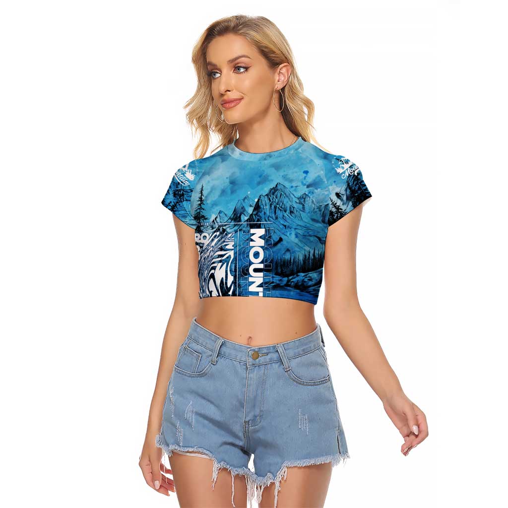 Rocky Mountains Raglan Cropped T Shirt Outdoor Adventure
