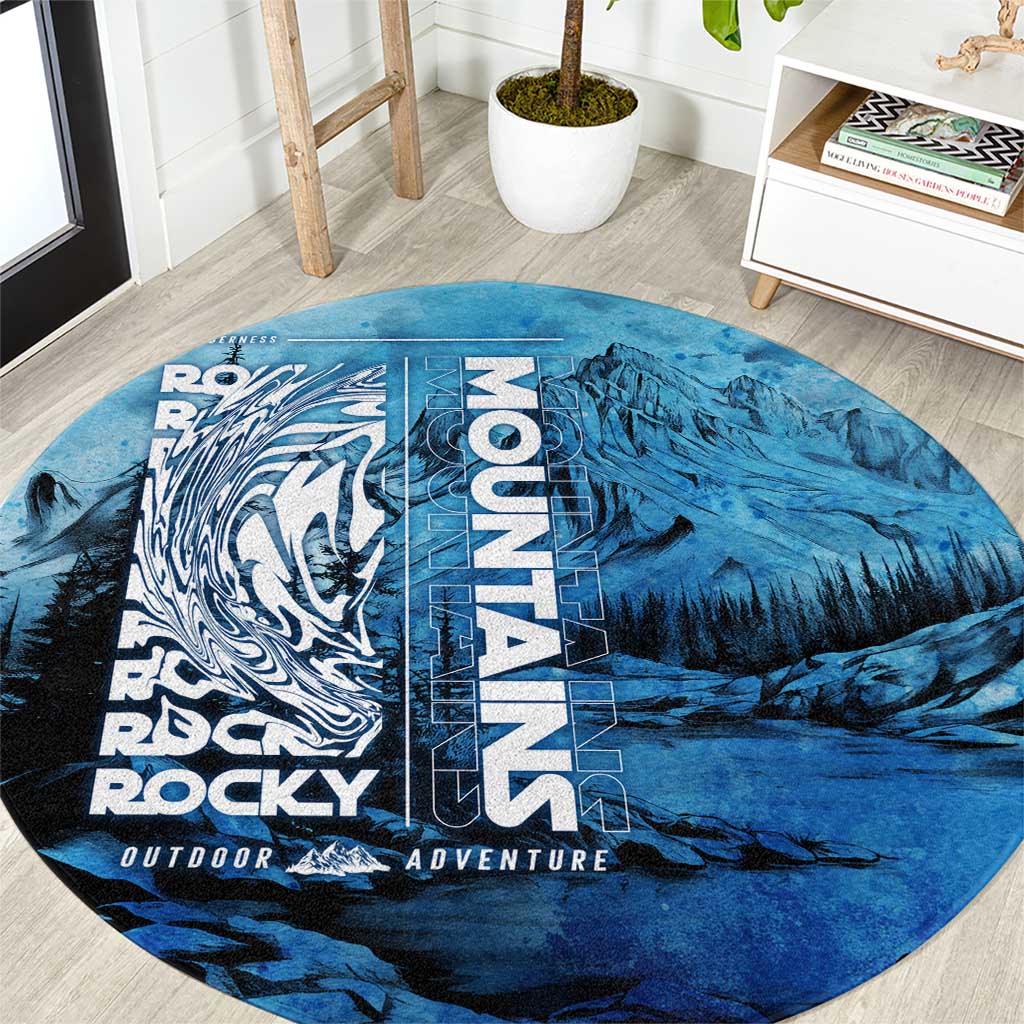 Rocky Mountains Round Carpet Outdoor Adventure