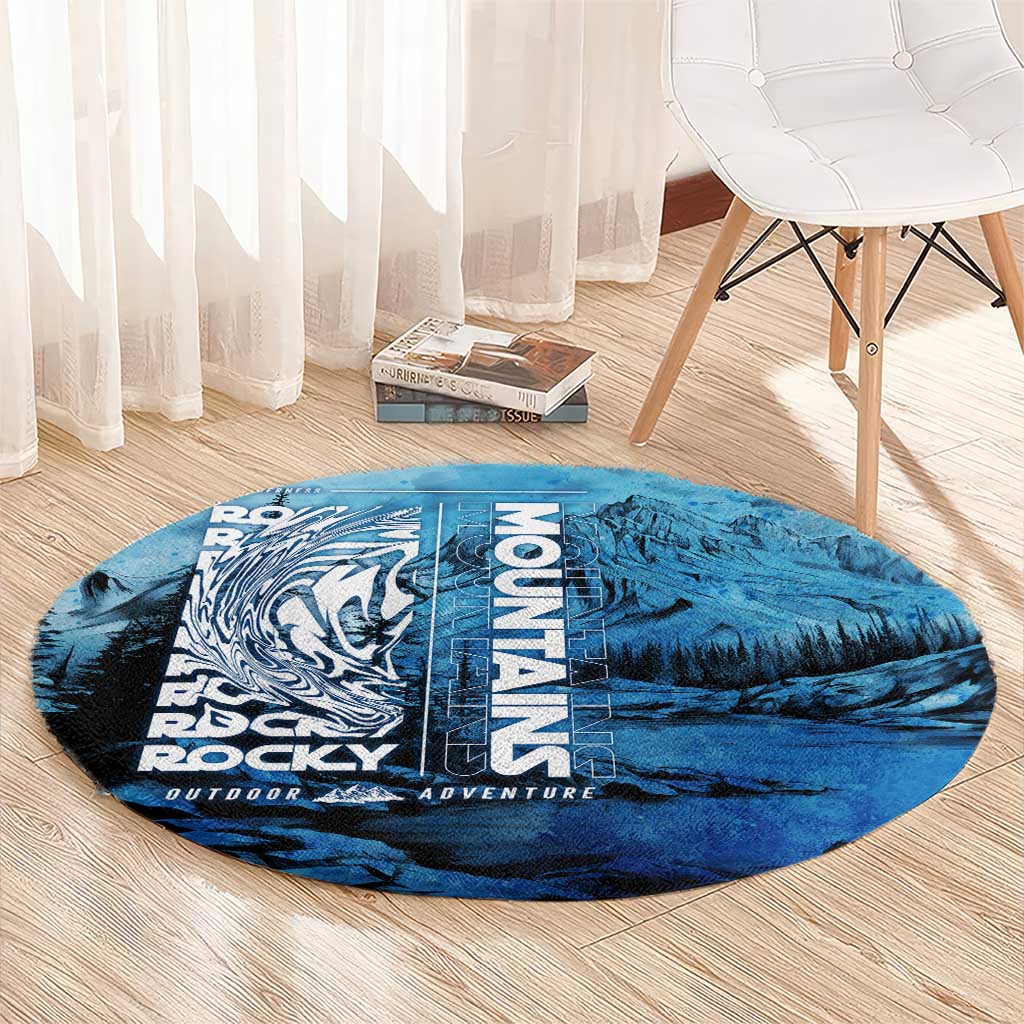 Rocky Mountains Round Carpet Outdoor Adventure