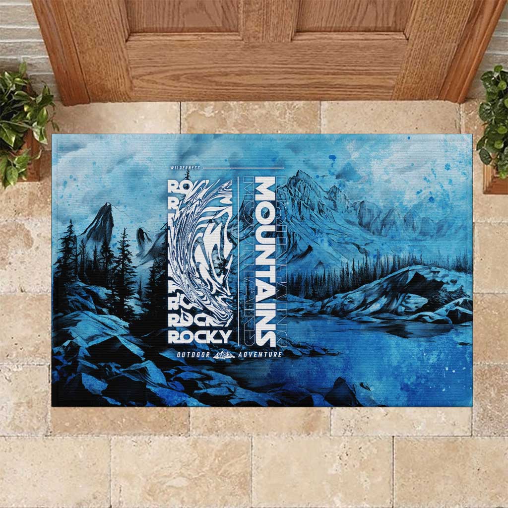 Rocky Mountains Rubber Doormat Outdoor Adventure