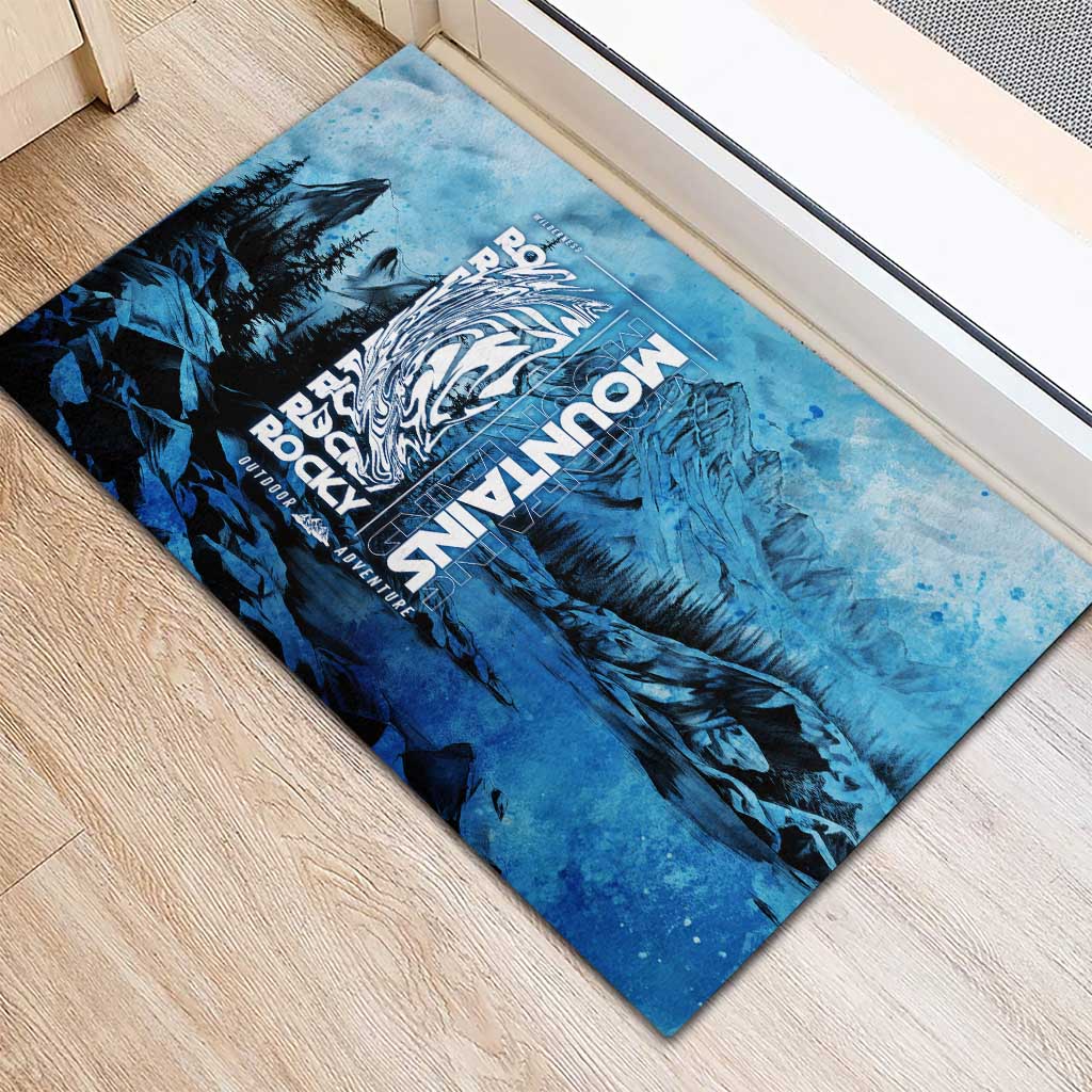 Rocky Mountains Rubber Doormat Outdoor Adventure