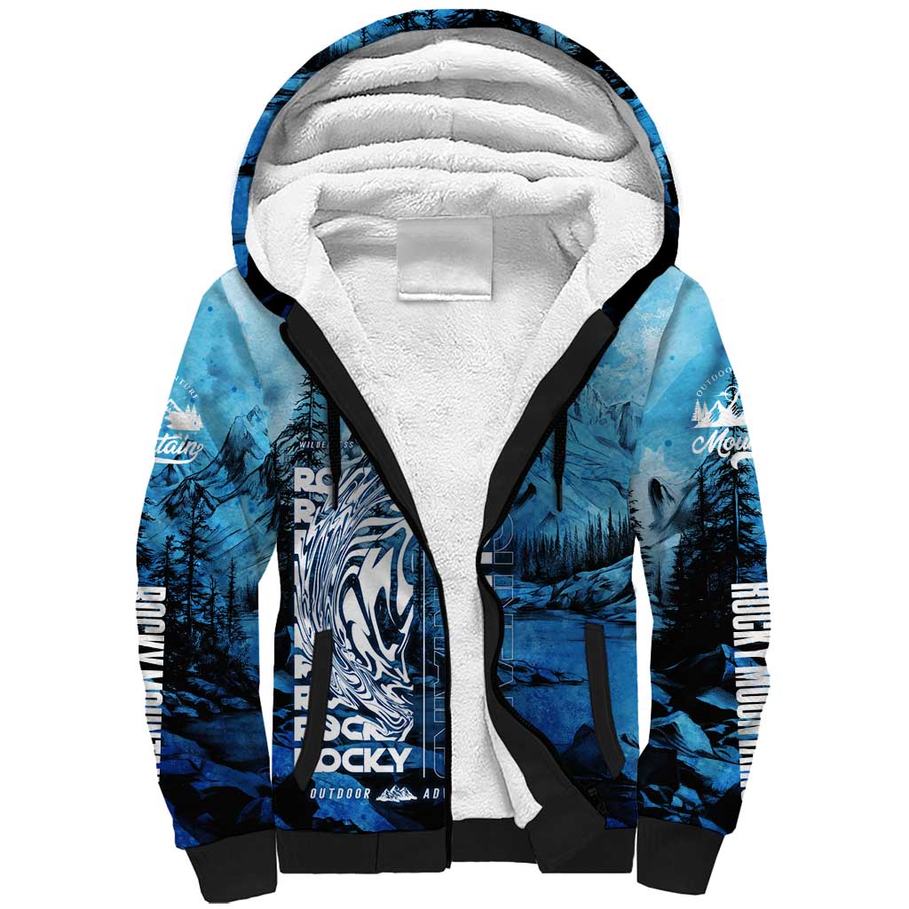 Rocky Mountains Sherpa Hoodie Outdoor Adventure