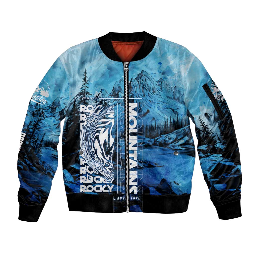 Rocky Mountains Sleeve Zip Bomber Jacket Outdoor Adventure