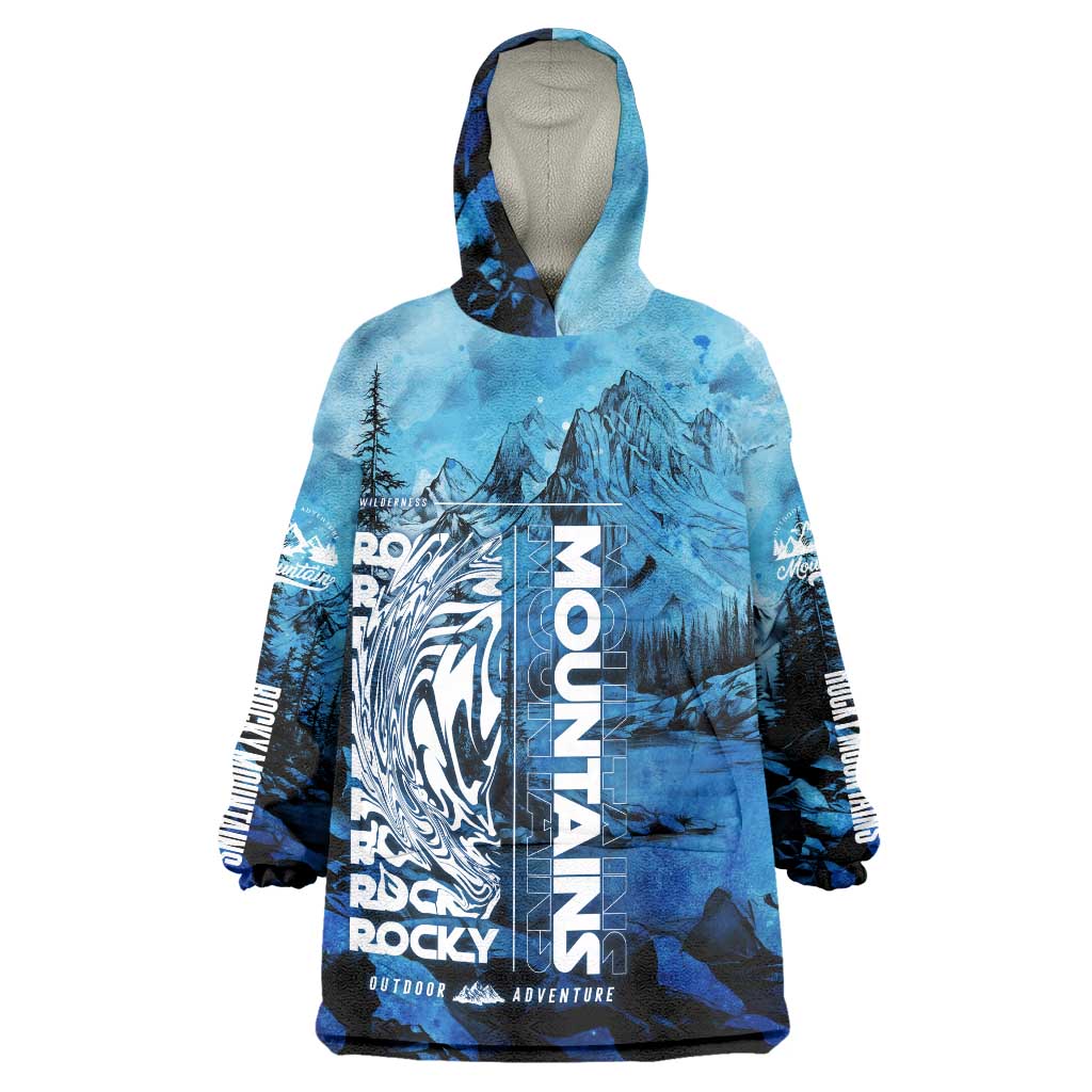 Rocky Mountains Wearable Blanket Hoodie Outdoor Adventure