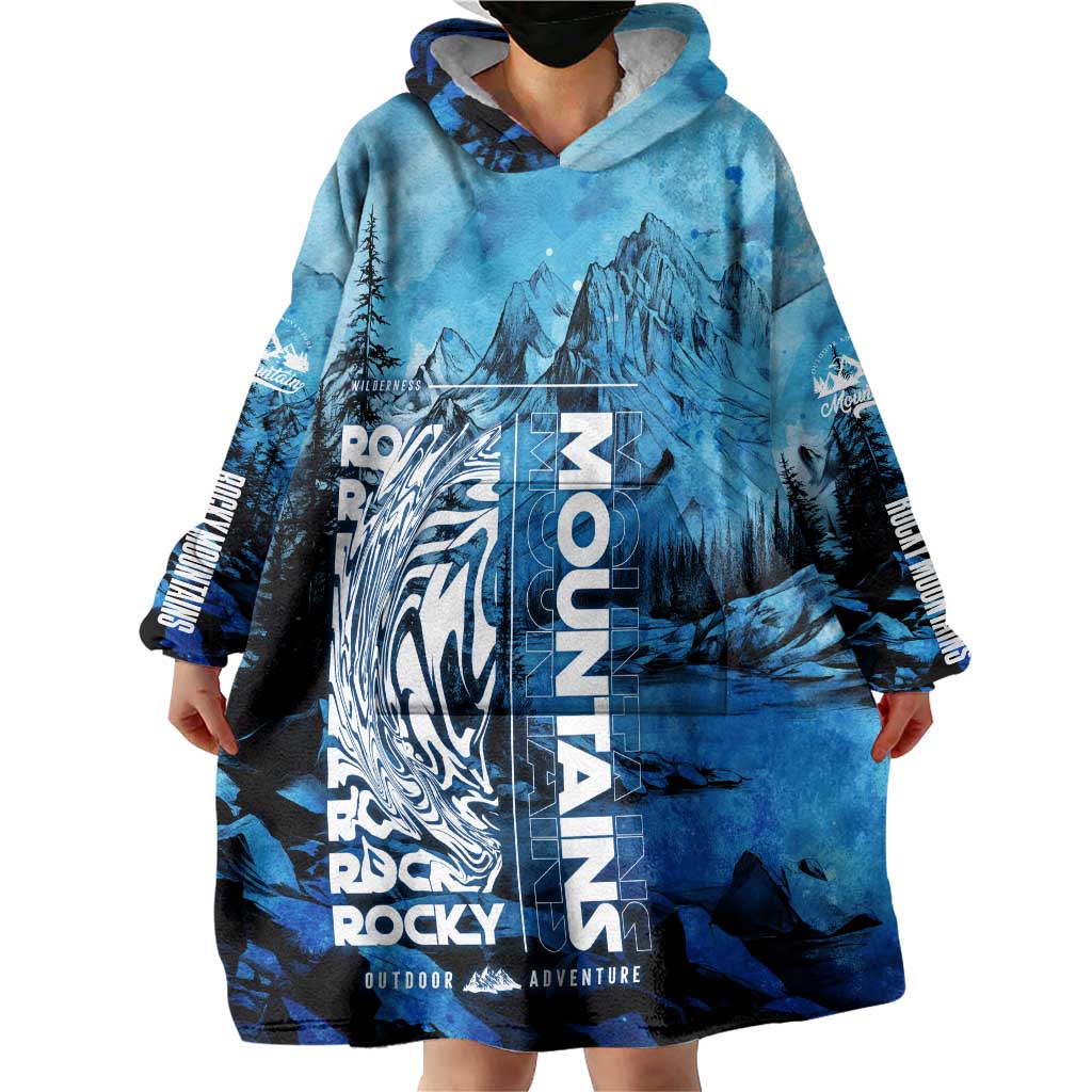 Rocky Mountains Wearable Blanket Hoodie Outdoor Adventure