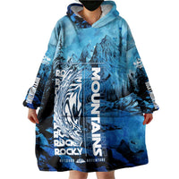 Rocky Mountains Wearable Blanket Hoodie Outdoor Adventure