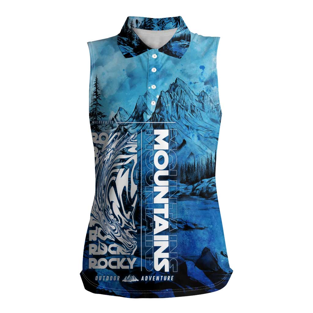 Rocky Mountains Women Sleeveless Polo Shirt Outdoor Adventure