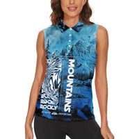 Rocky Mountains Women Sleeveless Polo Shirt Outdoor Adventure