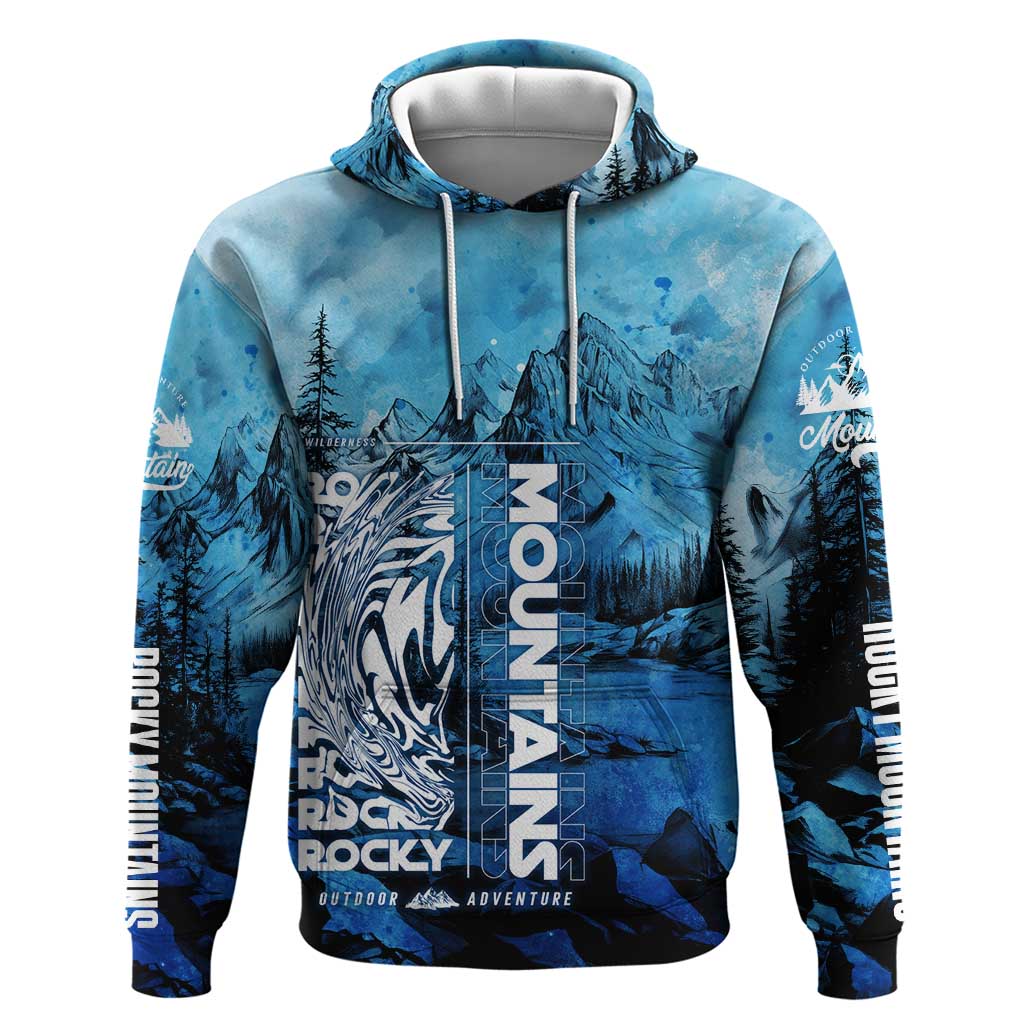 Rocky Mountains Zip Hoodie Outdoor Adventure