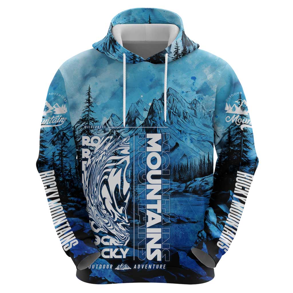 Rocky Mountains Zip Hoodie Outdoor Adventure