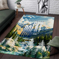 Wilderness of Rocky Mountains Area Rug
