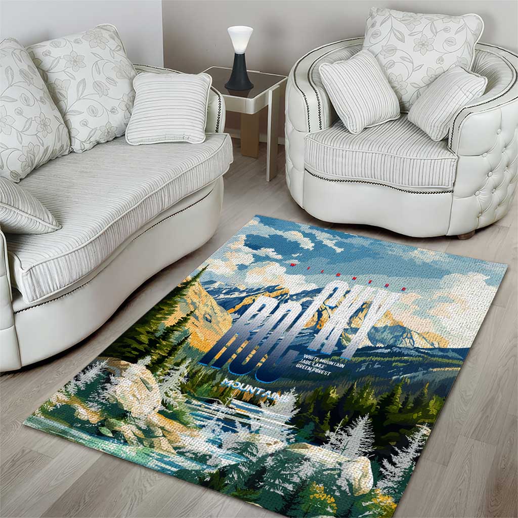 Wilderness of Rocky Mountains Area Rug