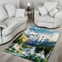 Wilderness of Rocky Mountains Area Rug