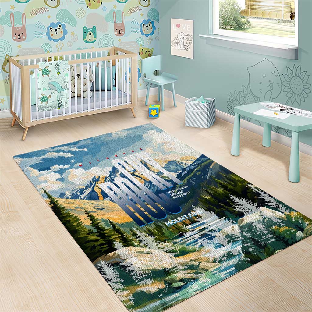 Wilderness of Rocky Mountains Area Rug