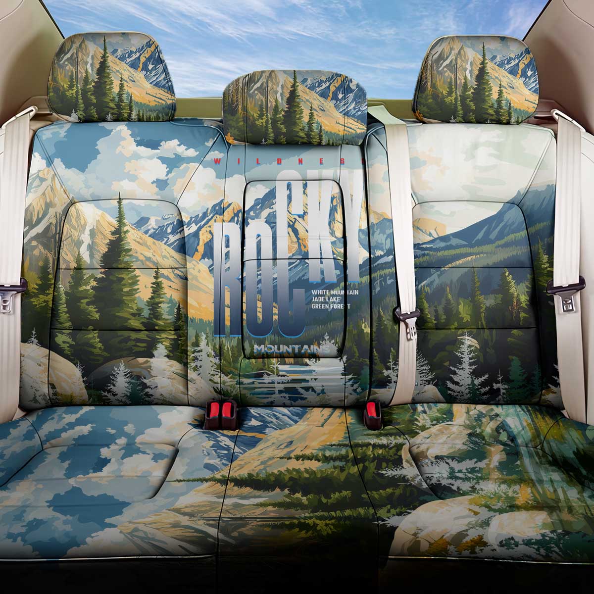 Wilderness of Rocky Mountains Back Car Seat Cover