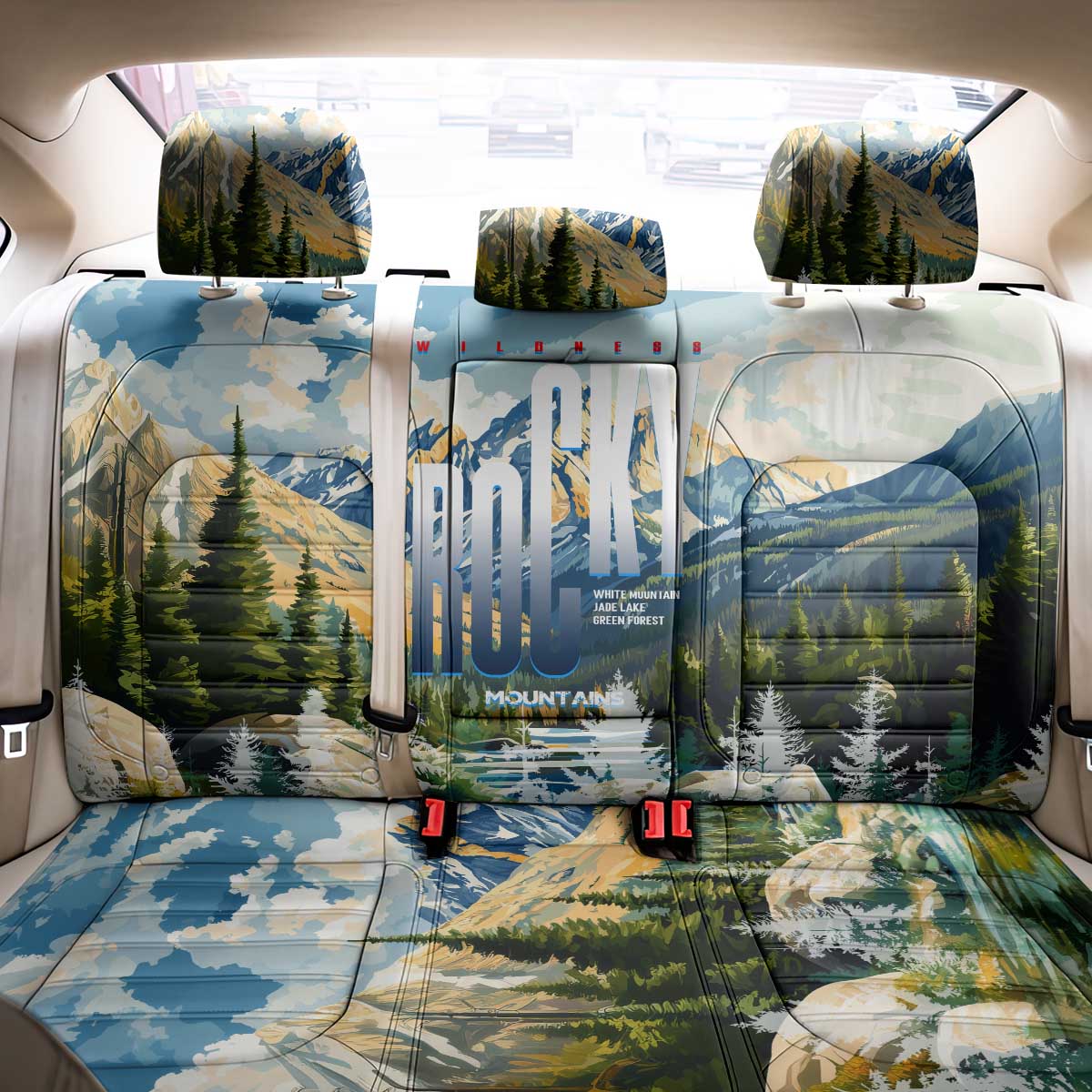 Wilderness of Rocky Mountains Back Car Seat Cover