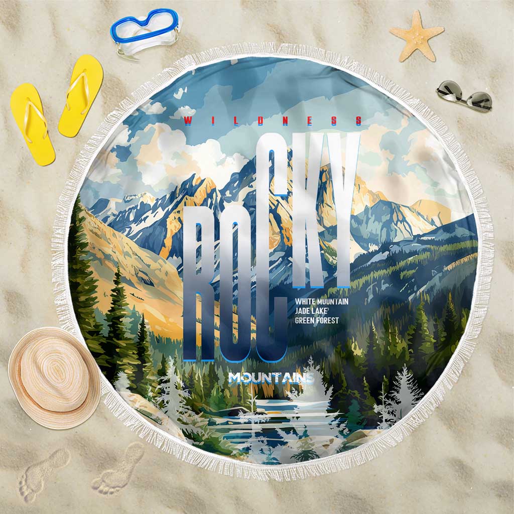 Wilderness of Rocky Mountains Beach Blanket