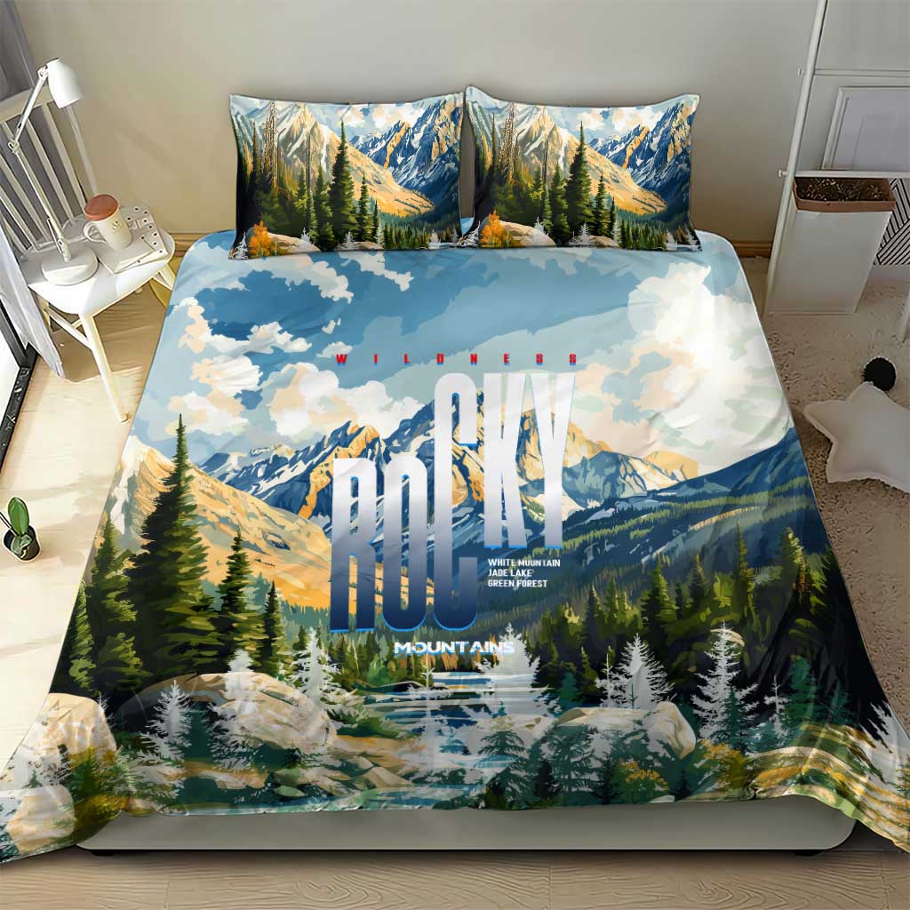 Wilderness of Rocky Mountains Bedding Set