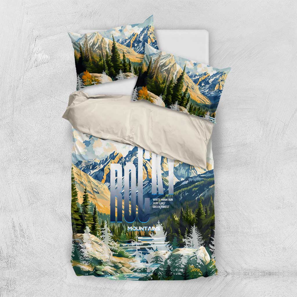 Wilderness of Rocky Mountains Bedding Set