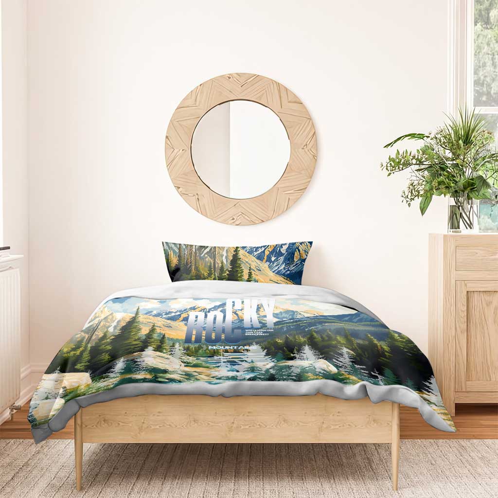 Wilderness of Rocky Mountains Bedding Set