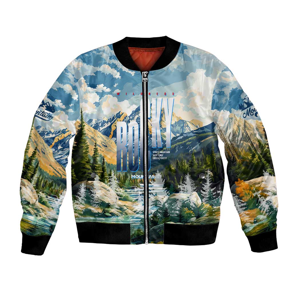 Wilderness of Rocky Mountains Bomber Jacket