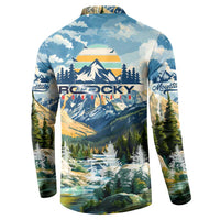Wilderness of Rocky Mountains Button Sweatshirt