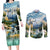 Wilderness of Rocky Mountains Couples Matching Long Sleeve Bodycon Dress and Long Sleeve Button Shirt