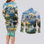 Wilderness of Rocky Mountains Couples Matching Long Sleeve Bodycon Dress and Long Sleeve Button Shirt