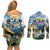 Wilderness of Rocky Mountains Couples Matching Off Shoulder Short Dress and Long Sleeve Button Shirt