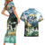 Wilderness of Rocky Mountains Couples Matching Short Sleeve Bodycon Dress and Hawaiian Shirt