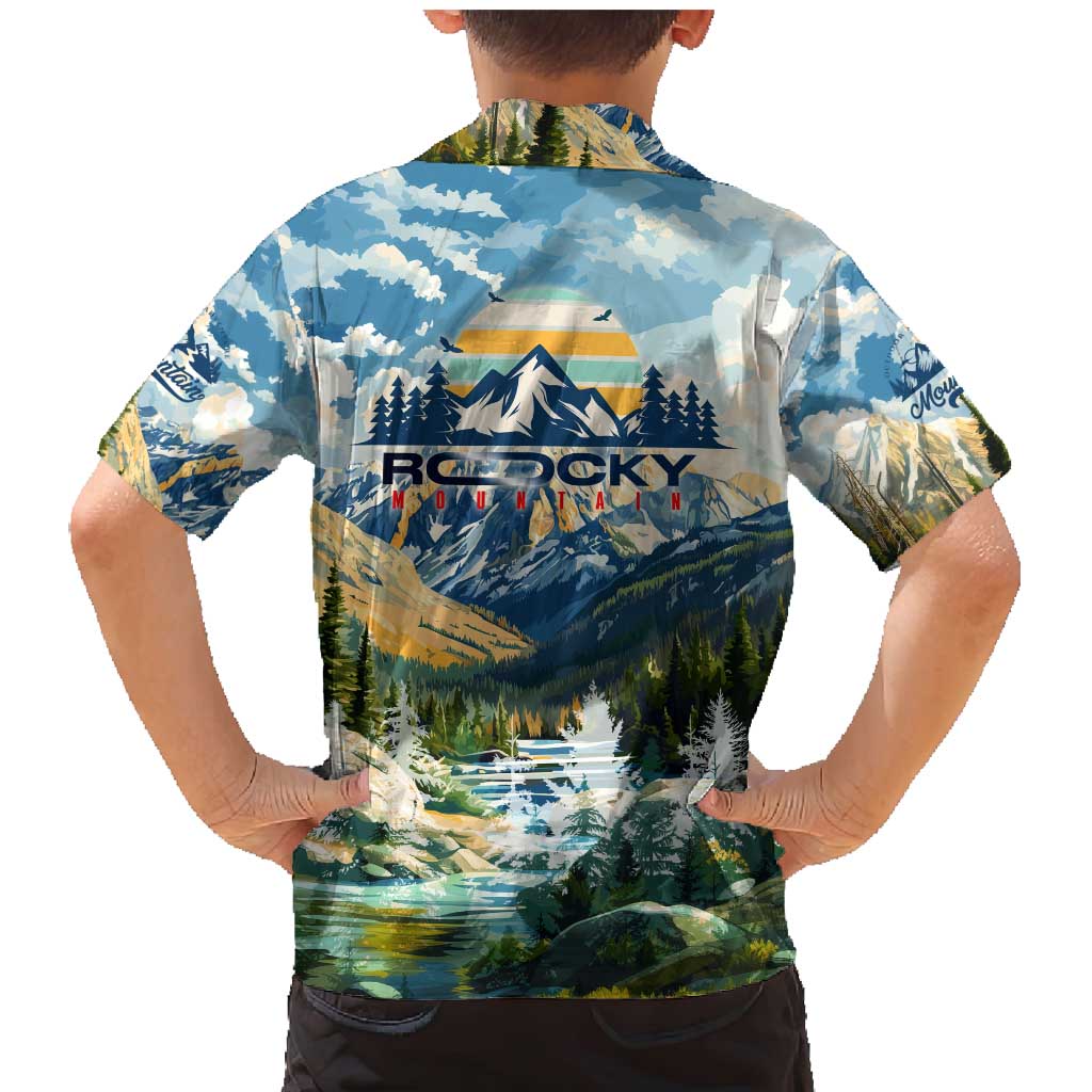 Wilderness of Rocky Mountains Family Matching Mermaid Dress and Hawaiian Shirt