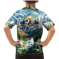 Wilderness of Rocky Mountains Family Matching Mermaid Dress and Hawaiian Shirt
