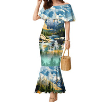 Wilderness of Rocky Mountains Family Matching Mermaid Dress and Hawaiian Shirt