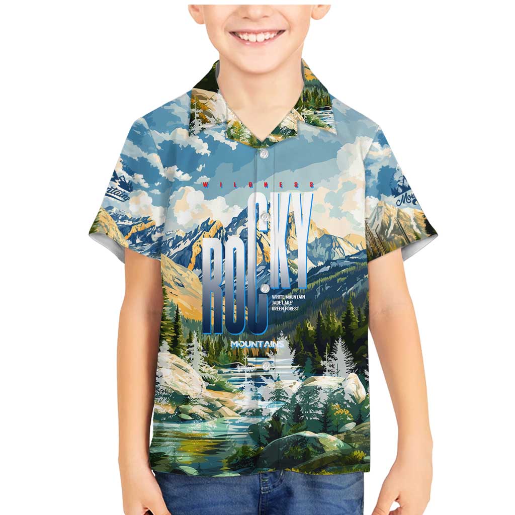 Wilderness of Rocky Mountains Family Matching Mermaid Dress and Hawaiian Shirt