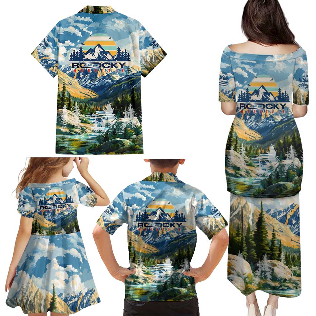 Wilderness of Rocky Mountains Family Matching Puletasi and Hawaiian Shirt