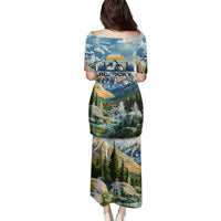 Wilderness of Rocky Mountains Family Matching Puletasi and Hawaiian Shirt