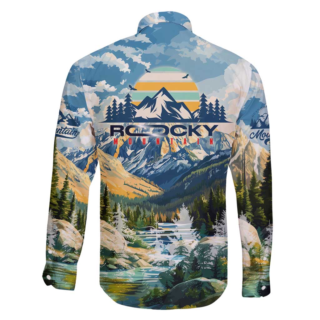 Wilderness of Rocky Mountains Family Matching Summer Maxi Dress and Hawaiian Shirt